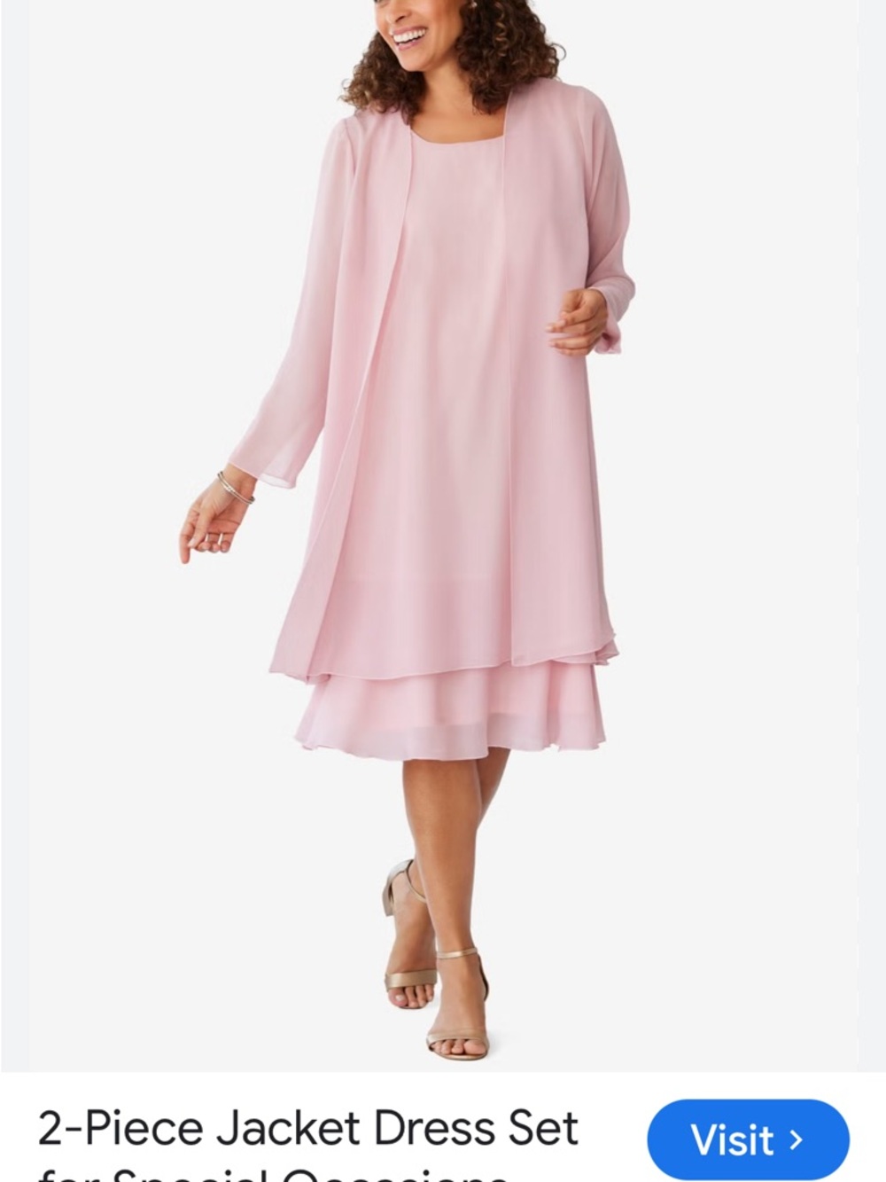 Woman Within Light Pink Two-Piece Jacket Dress Set